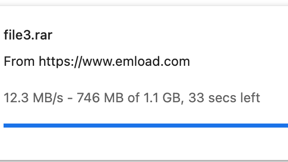 emload premium chrome single file download speed 12.3 MB/s